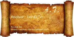 Ascher Teréz névjegykártya